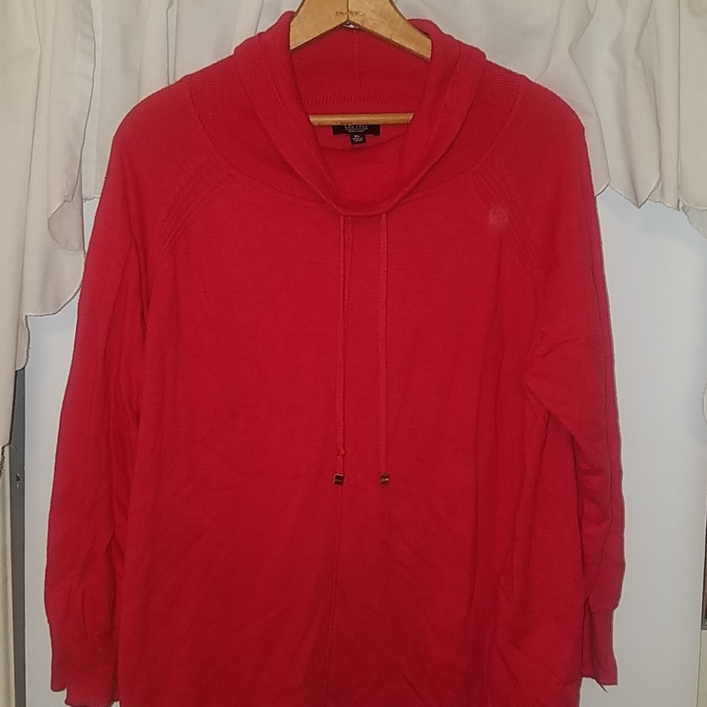 Red Cowl Neck Tunic Sweater
